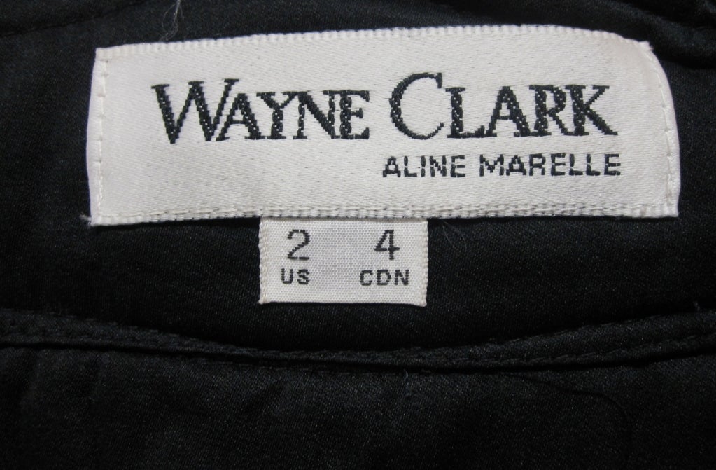 Wayne Clark Pleated Silver Lamé and Black Gown 5