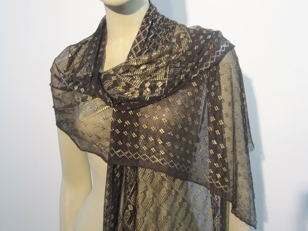 Women's or Men's 20s Egyptian Assuit Metal and Mesh Evening Scarf