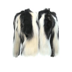 1920s Colobus Monkey Jacket in Natural Black and White