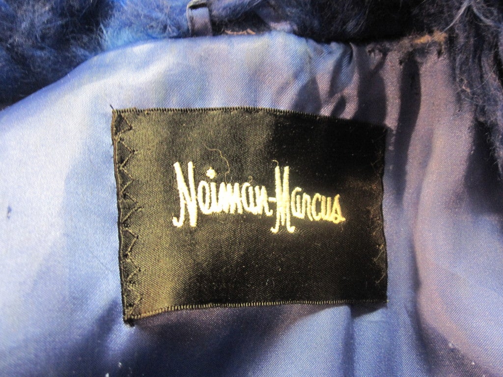 blue mongolian fur coat