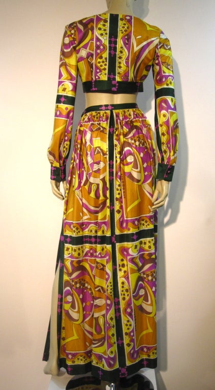 60s Mod Print Saks Fifth Avenue 2-Piece Maxi Skirt and Top 1