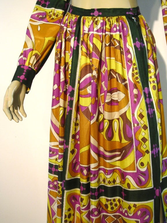 60s Mod Print Saks Fifth Avenue 2-Piece Maxi Skirt and Top 3