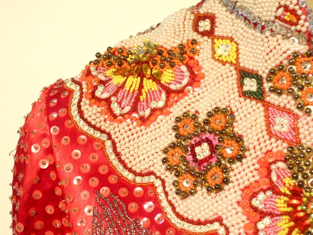 Women's Saks Fifth Avenue 60s Chinese Style Beaded Jacket by Eva Haynal