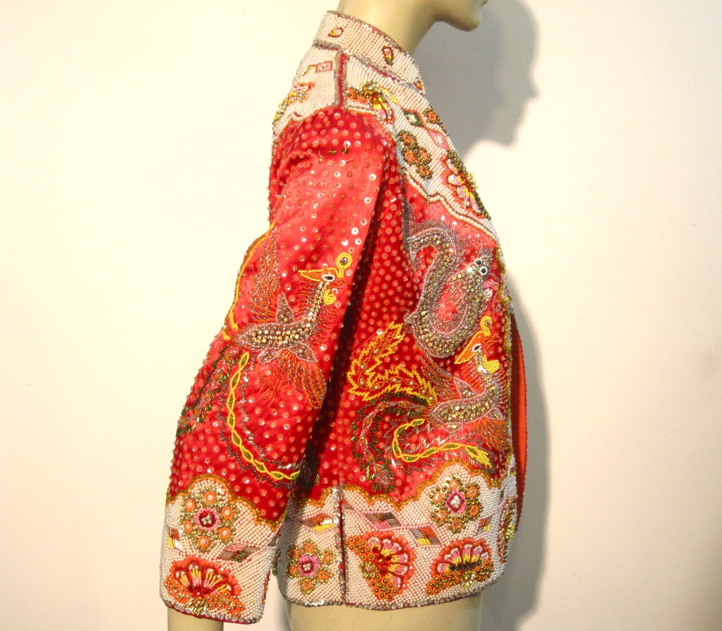 Saks Fifth Avenue 60s Chinese Style Beaded Jacket by Eva Haynal 1