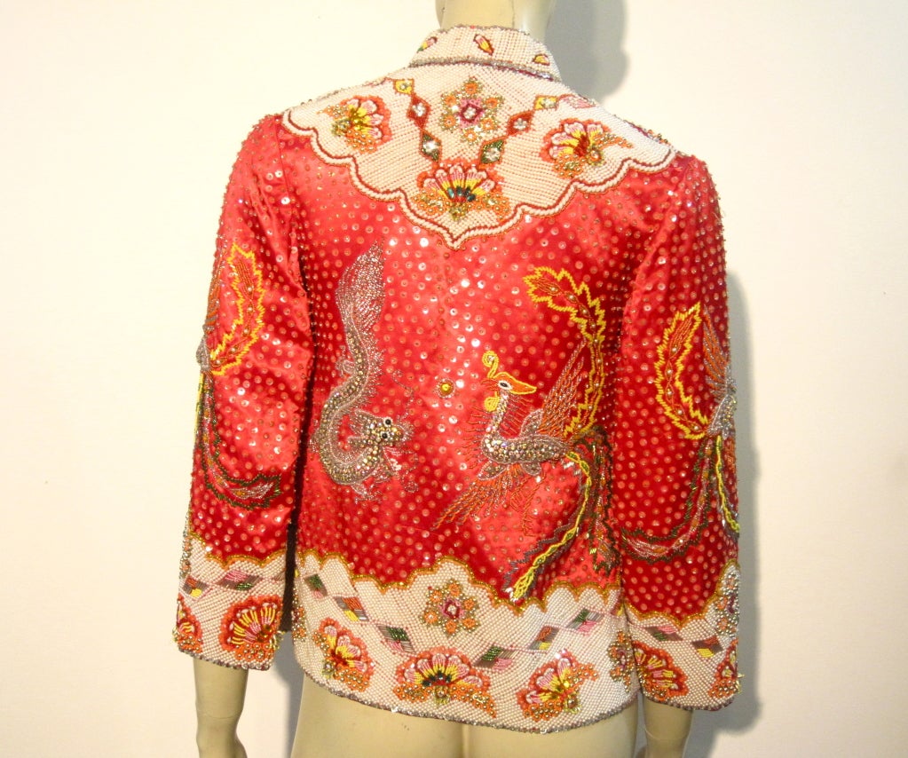 Saks Fifth Avenue 60s Chinese Style Beaded Jacket by Eva Haynal 2