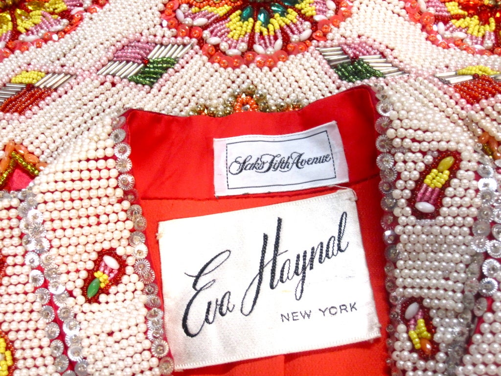 Saks Fifth Avenue 60s Chinese Style Beaded Jacket by Eva Haynal 5