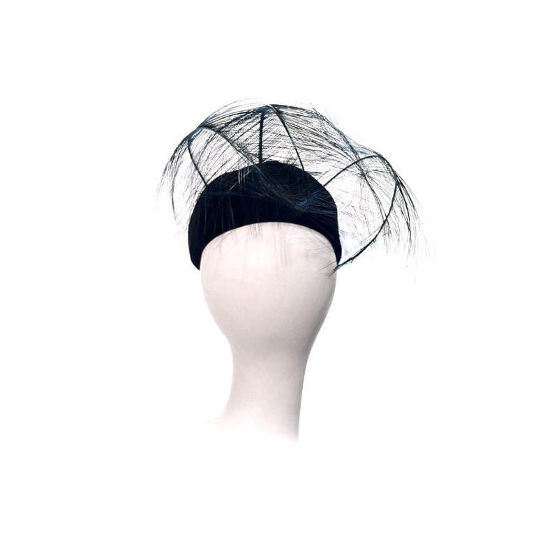 Don Anderson 60s Velvet Hat w/ Singed Ostrich Feathers