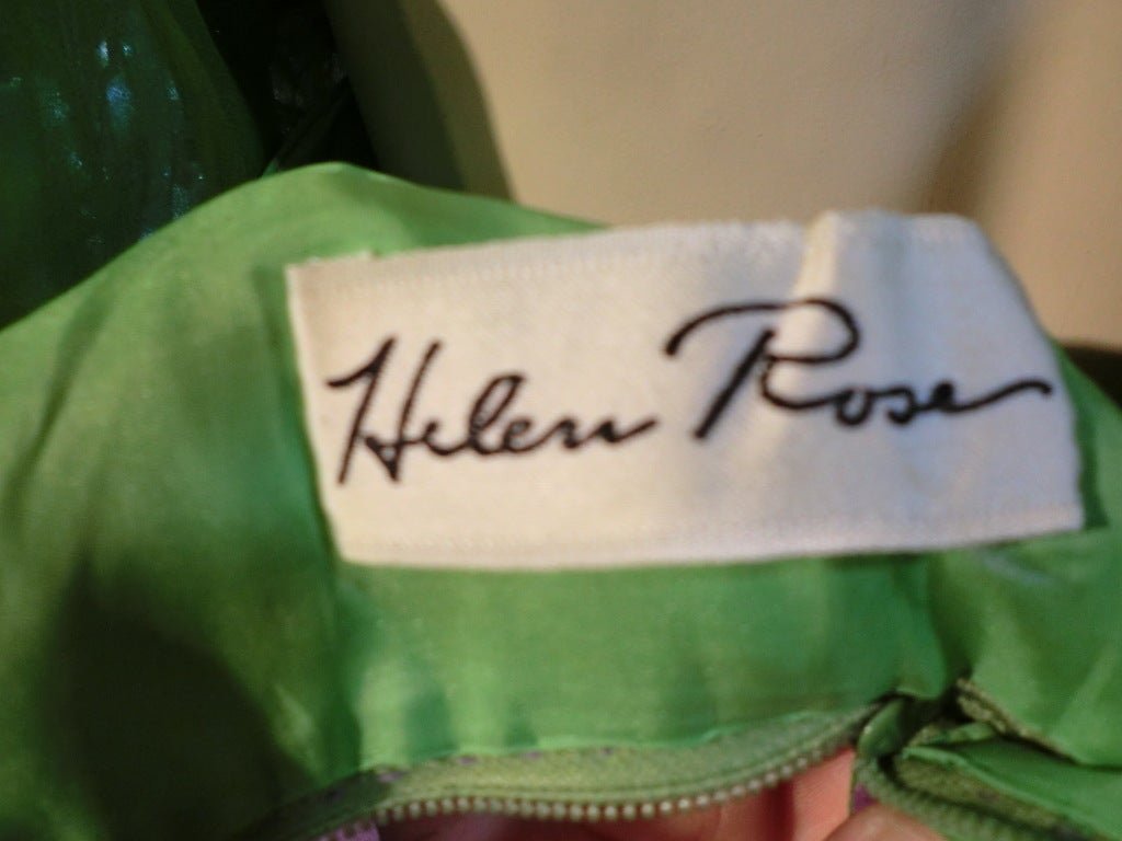 Helen Rose 60s Empire Silk Chiffon Gown w/ Beaded Bodice 5