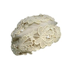 1950's Schiaparelli Organza and Lace Hat 1