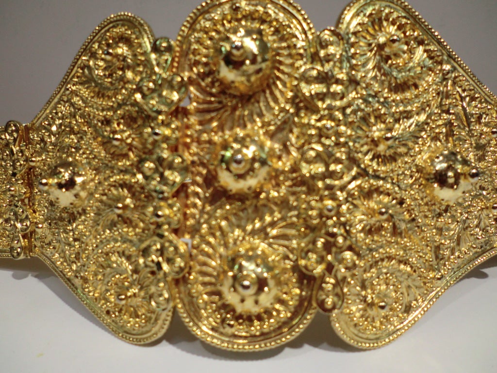 Women's 1970's Judith Lieber Etruscan Gold Link Belt