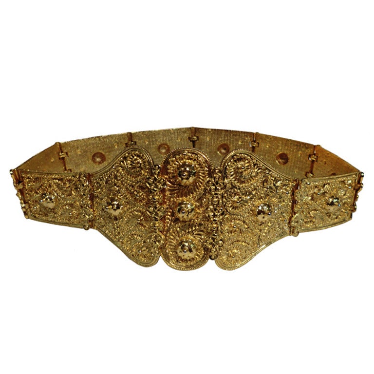 1970's Judith Lieber Etruscan Gold Link Belt