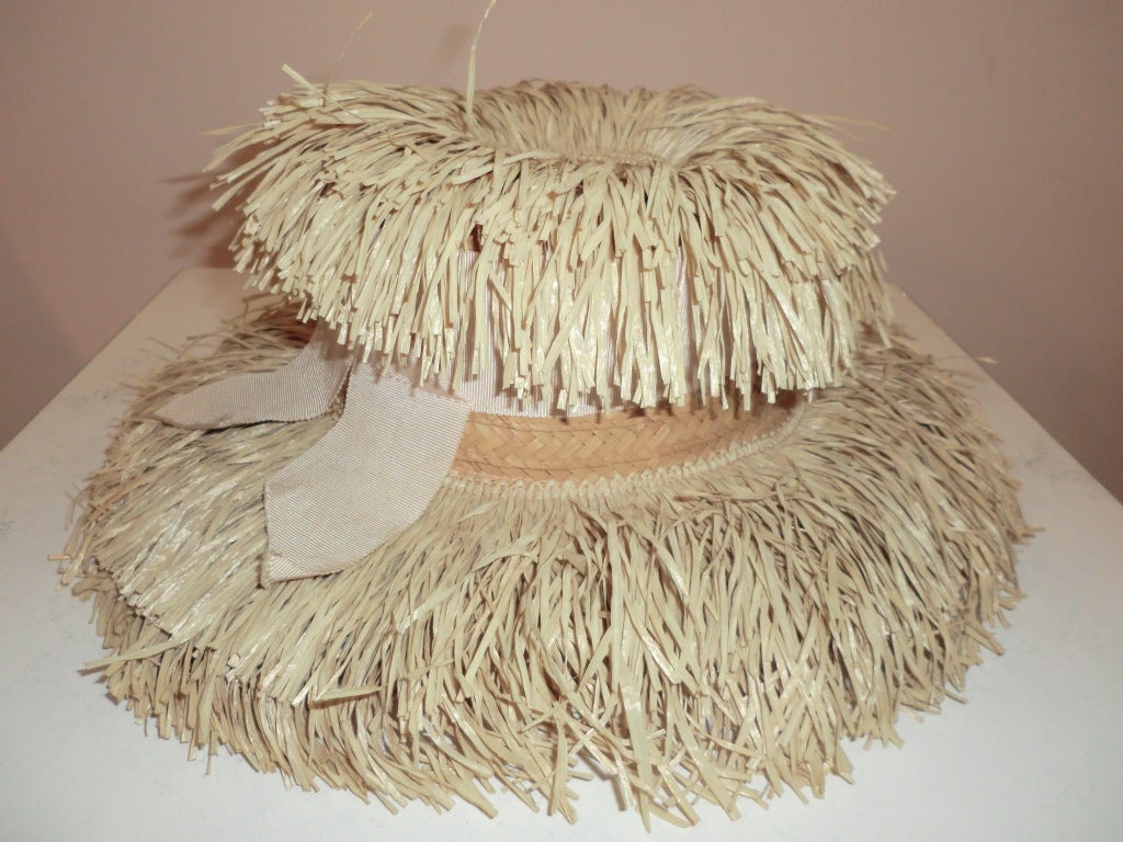 60s Whimsical Straw Hat from Happy Cappers