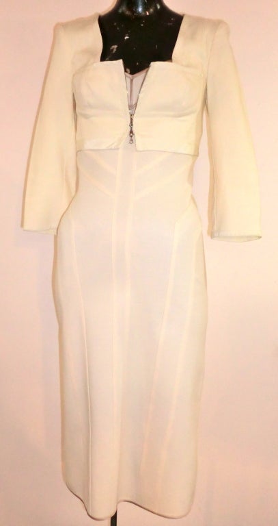 narciso rodriguez wool bustier dress