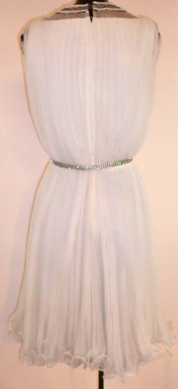 60s Pleated Jeweled Mini in White 1