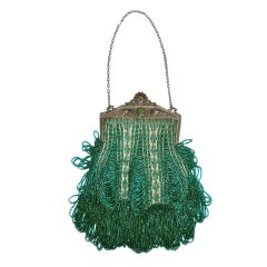1920s Beaded Frame Evening Bag in Turquoise Beads