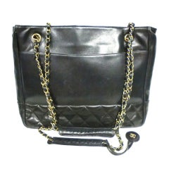 Chanel Black Quilted Leather Double-Handled Satchel