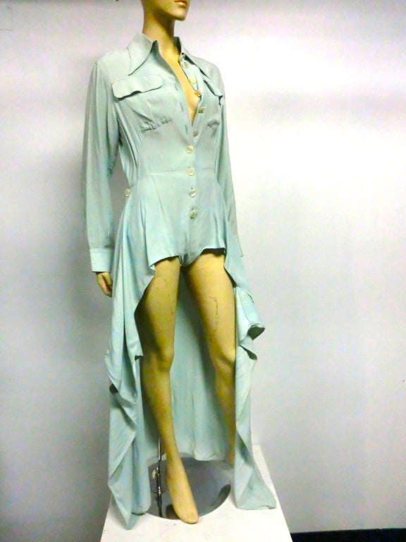 Jean Paul Gaultier Femme Shirtdress in Seafoam 2
