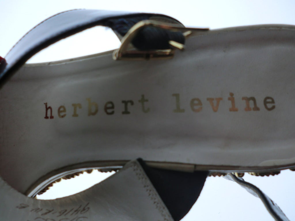 Herbert Levine 70s Red, White and Blue Platform Sandals 1