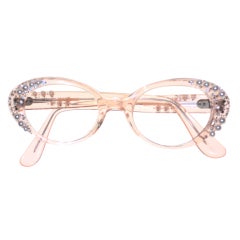 French Made Lucite 50s Rhinestone and Pearl Frames at 1stDibs
