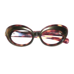 French Faux Tortoise Lucite Frames 60s Mod