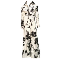 Vintage Tori Richard Hawaiian Bold Black/White Floral Print Pantsuit