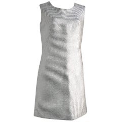 60s Silver Lamé A-Line Cocktail Dress