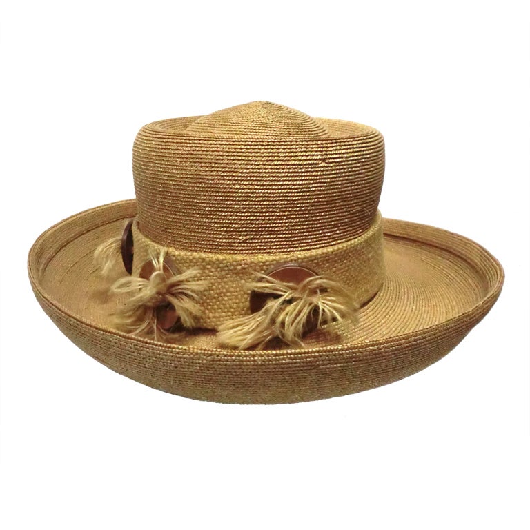 Otto Lucas 60s Straw and Burlap Hat