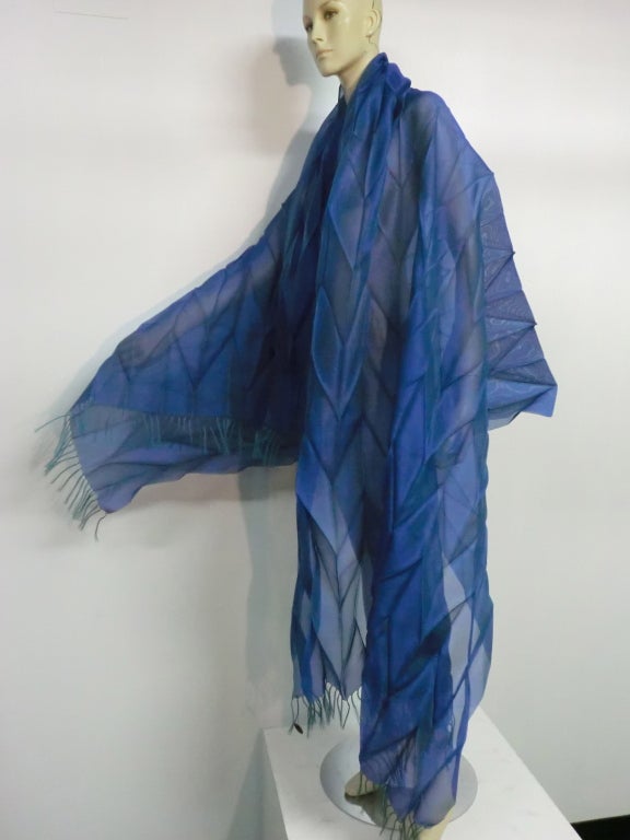 Issey Miyake Silk and Linen Pleated Scarf 1
