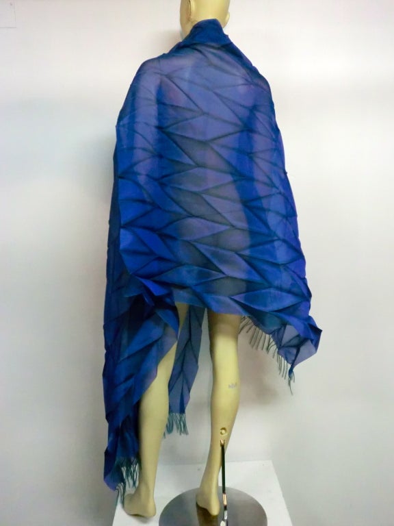 Issey Miyake Silk and Linen Pleated Scarf 2