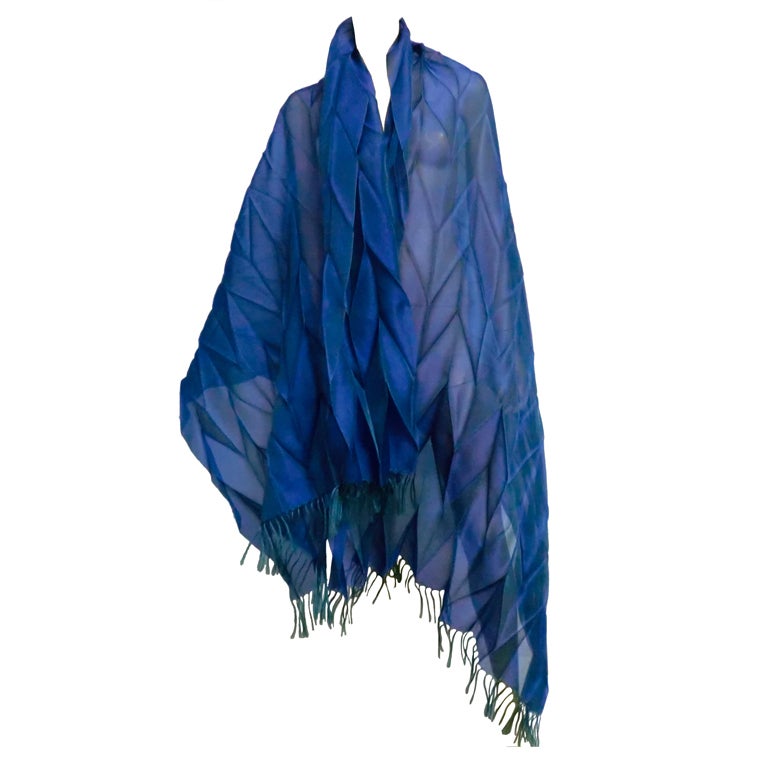 Issey Miyake Silk and Linen Pleated Scarf