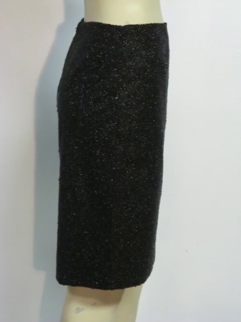 Women's Chado Ralph Rucci Jet Black Caviar Beaded Mini Skirt