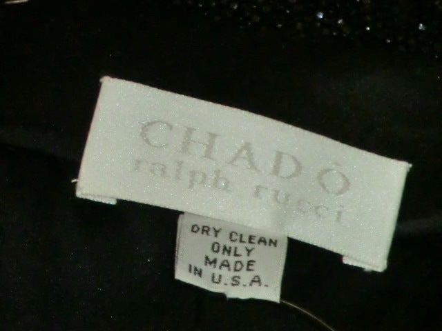 Chado Ralph Rucci Jet Black Caviar Beaded Mini Skirt 2