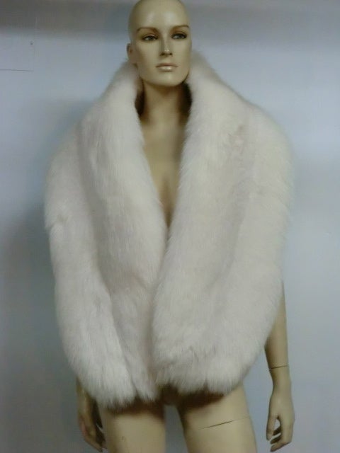 Fabulous 50s White Fox Stole - Extra Wide!