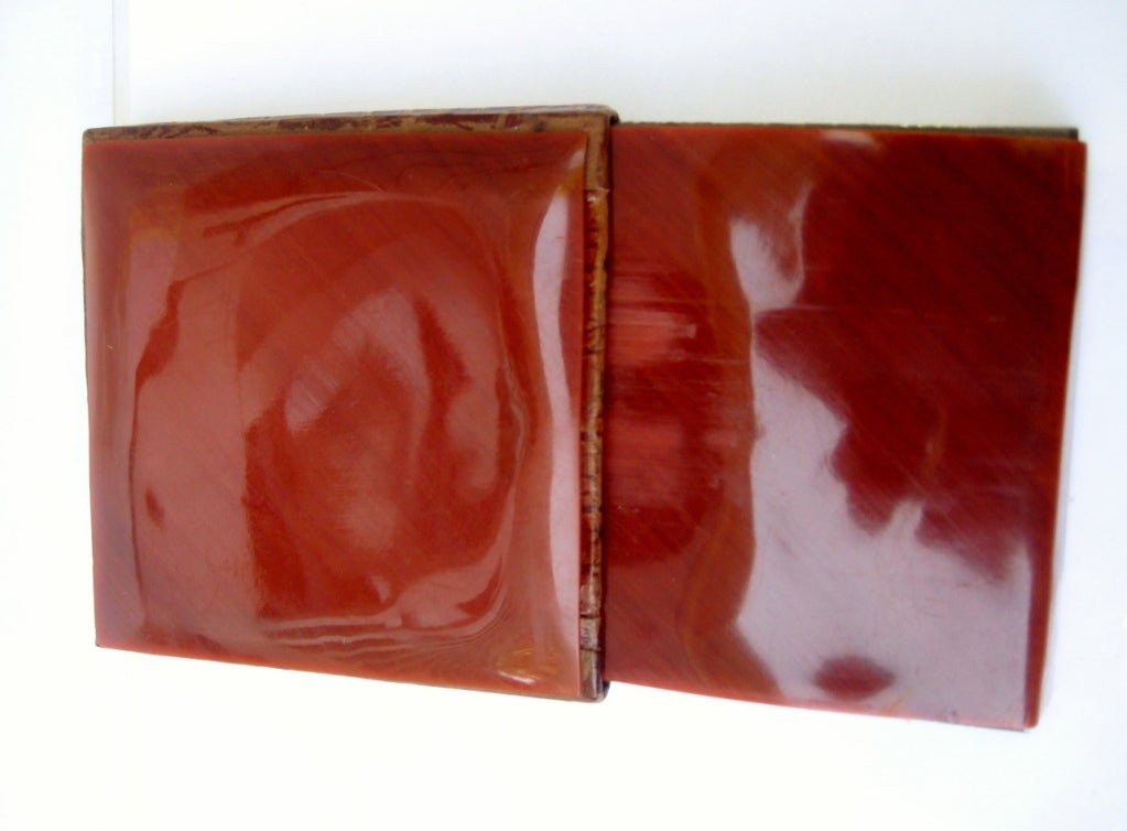 1940's Embossed Crocodile Compact with Bakelite Mirror Slide 1