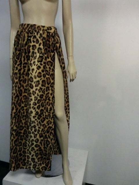 60s Faux Leopard Maxi Wrap Skirt