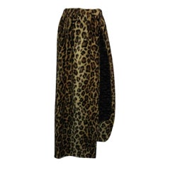 60s Faux Leopard Maxi Wrap Skirt