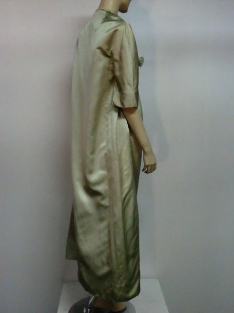 60s Silk Beaded Empire Ball Gown and Matching Coat 1