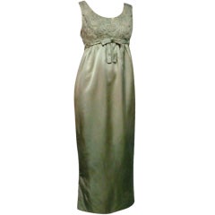 60s Silk Beaded Empire Ball Gown and Matching Coat 9