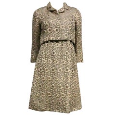 60s Kiki Hart Silk Brocade Babydoll Dress and Jacket 7