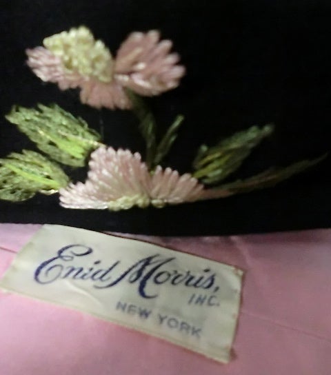 60s Enid Morris Empire Waist Gown and Jacket with Embroidery 6