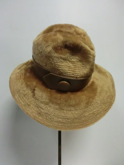 Women's Christian Dior 70s Mohair Fedora w/ Leather Band