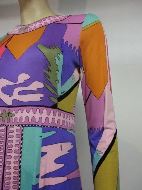 Women's Fabulous Bessi Mod Print Silk Jersey 60s Maxi