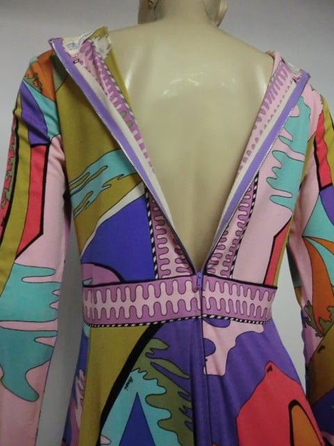 Fabulous Bessi Mod Print Silk Jersey 60s Maxi 6