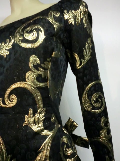 Scaasi Black and Gold Silk 