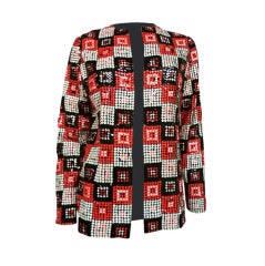 Adolfo Solid Sequined Evening Jacket
