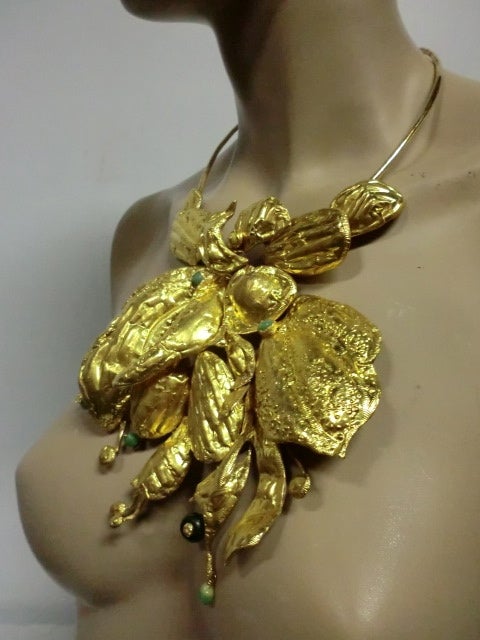 Women's or Men's Incredible Lisa Sotilis Pure Gold Organic-Inspired Bib Necklace