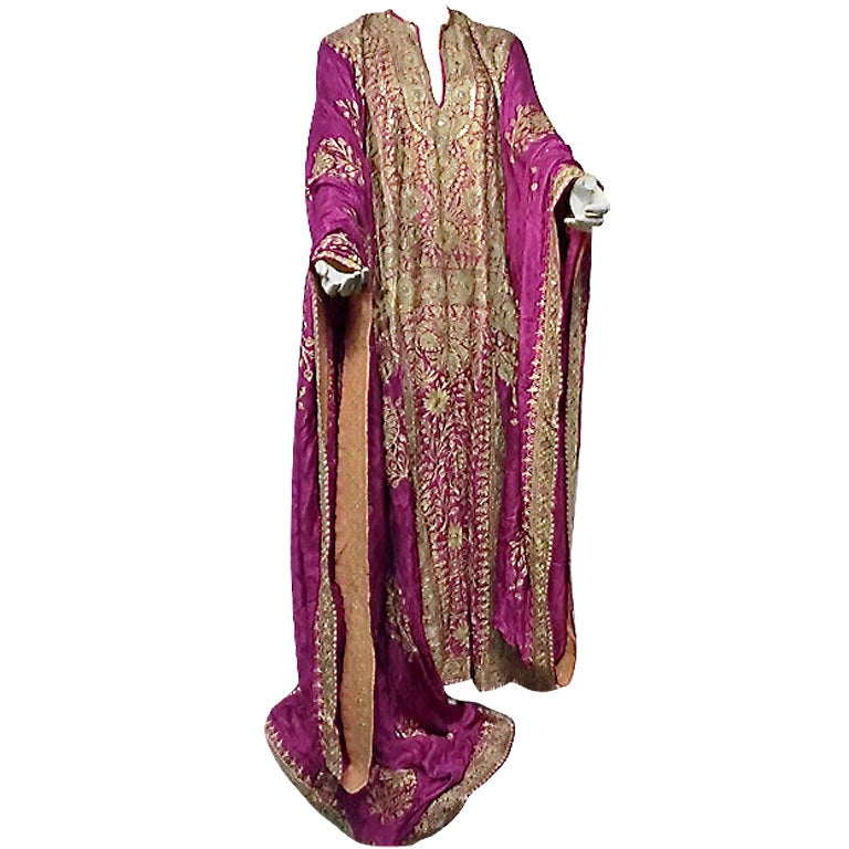 Spectacular Silk Embroidered Caftan from Egyptian Court Habitué For