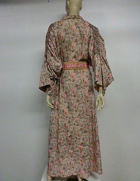 Liberty of London Cotton Smocked Lounging Robe with Braided Belt 3