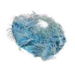 50s Flo-Raye Pale Aqua Mohair and Silk Velvet Hat w/ Ostrich 10