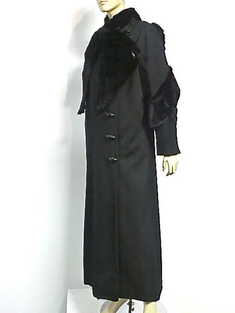 30s Art Deco Wool Coat with Sheared Beaver and Amazing Buttons 2